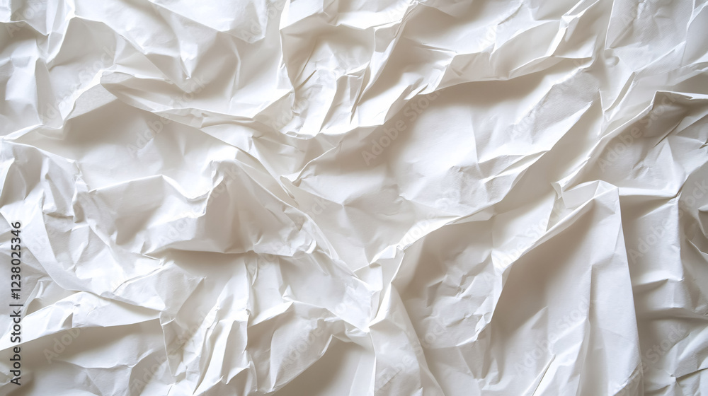 Crumpled white paper texture. Crumpled white paper texture.