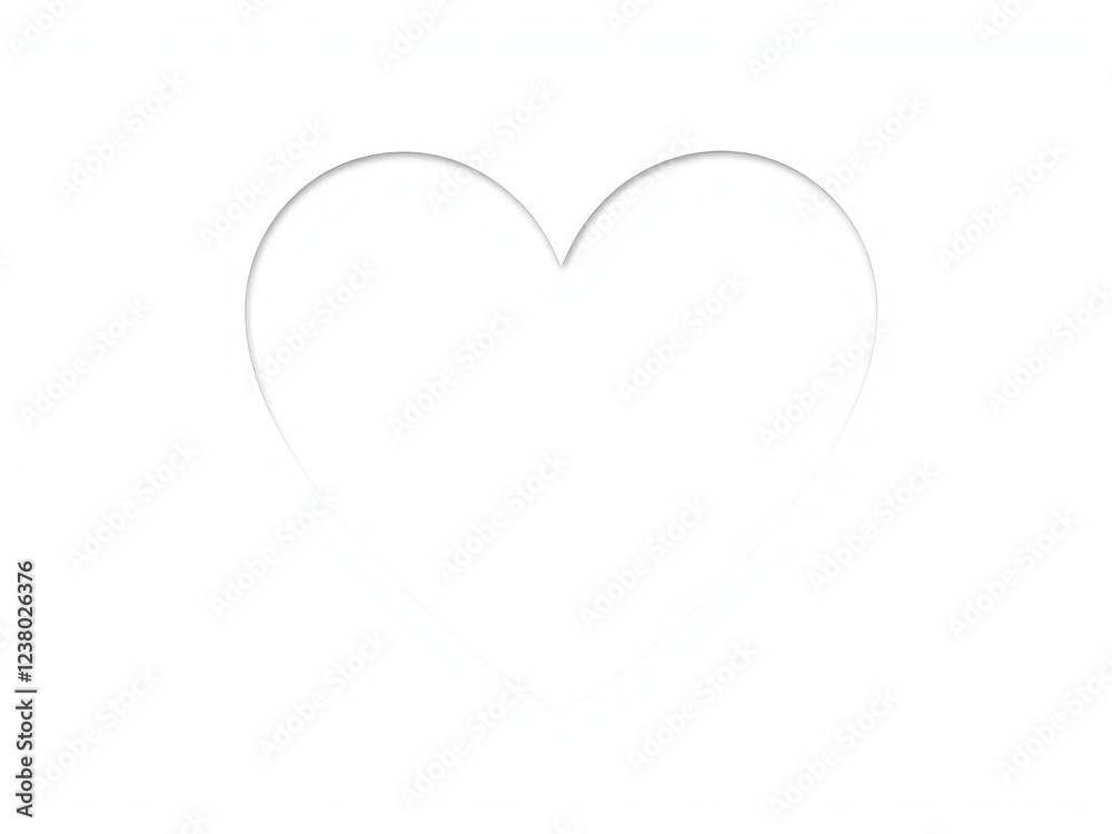 Minimalist heart-shaped cutout in a simple white or black color scheme with clean lines and geometric pattern, White Background, Minimalist heart-shaped cutout in a simple white or black color scheme with clean lines and geometric pattern, White Background,