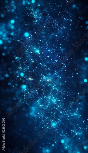 Wallpaper Mural Abstract Blue Network A Vibrant Vector Illustration with Interconnected Lines and Light Nodes Torontodigital.ca