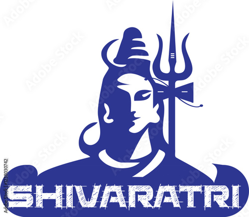 Vector Illustration Happy Maha Shivratri, Happy Maha Shivrati the hindu festival with the vector of Lord Shiva Concept, Template.