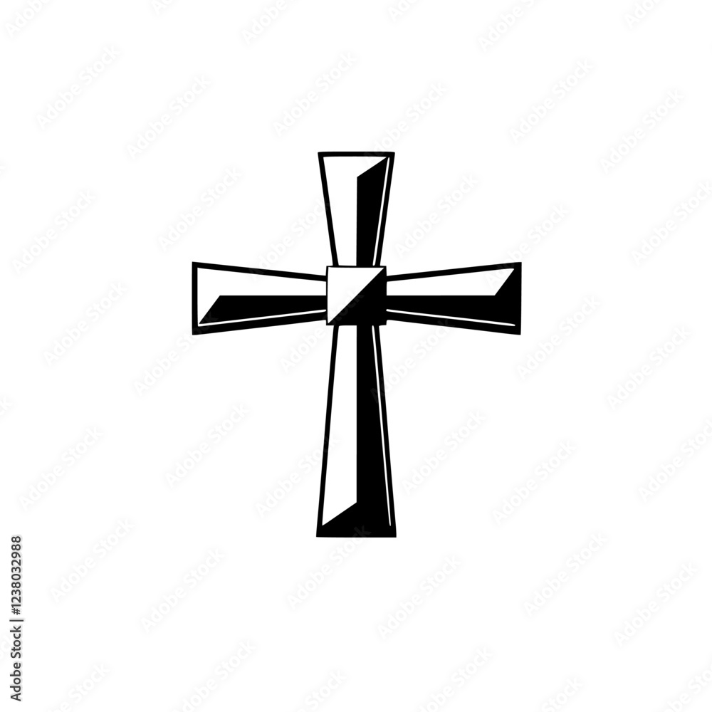 Black and White Cross: A Simple yet Powerful Religious Symbol. This image showcases a minimalist design of a cross, representing faith, hope, and spirituality. Perfect for religious-themed projects. Black and White Cross: A Simple yet Powerful Religious Symbol. This image showcases a minimalist design of a cross, representing faith, hope, and spirituality. Perfect for religious-themed projects.