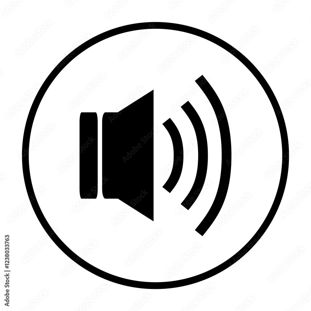 Lautsprecher Icon in schwarzem Kreis - Sound Symbol Lautsprecher Icon in schwarzem Kreis - Sound Symbol