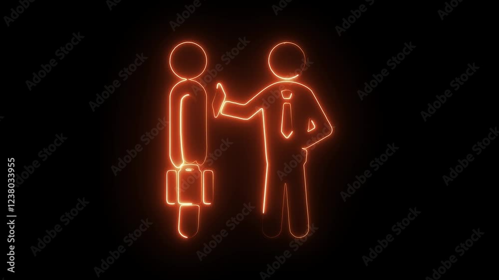 Glowing Neon Hotel Service Icon Animation on Black Background, HD Motion Graphic Representing Hospitality, Customer Care, and Luxury Accommodation Glowing Neon Hotel Service Icon Animation on Black Background, HD Motion Graphic Representing Hospitality, Customer Care, and Luxury Accommodation