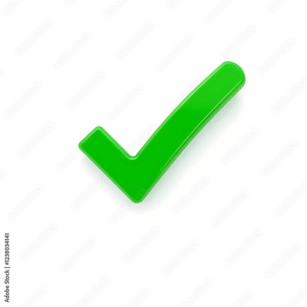 A shiny, green checkmark symbol on a white background, indicating approval or correctness. A shiny, green checkmark symbol on a white background, indicating approval or correctness.