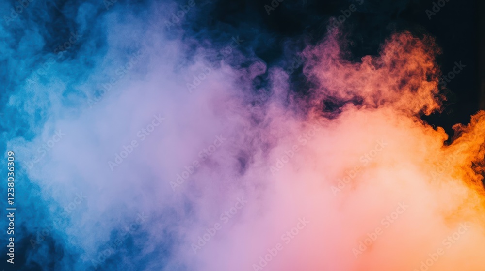 Naklejka premium Colorful smoke patterns studio abstract art dark background close-up creative expression