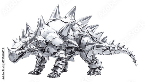 Wallpaper Mural Stegosaurus 3D Model, detailed representation of a dinosaur showcasing its distinctive armored plates and tail spikes, transparent background Torontodigital.ca
