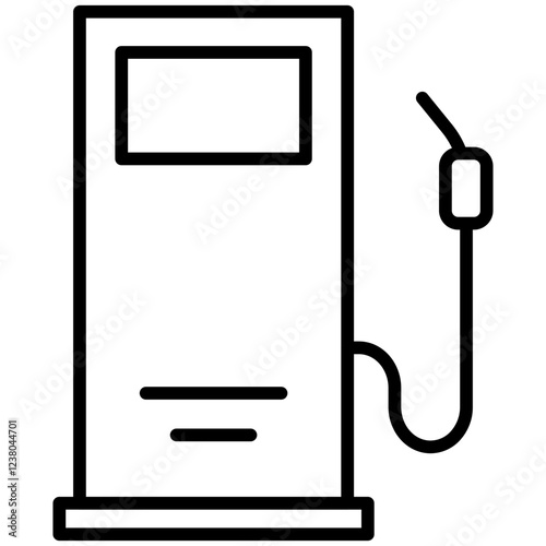 Petrol Station Line Icon Style