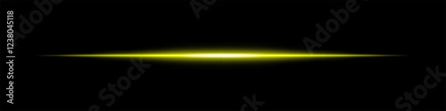 A vibrant yellow light streak glows against a dark black background, creating a futuristic and high-tech abstract visual effect.