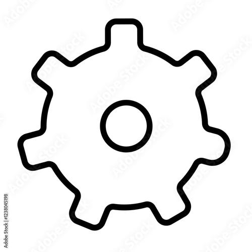 Cogwheel Line Icon Style