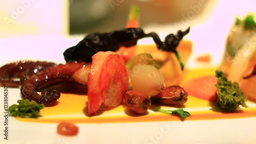 Specially prepared food in a restaurant.