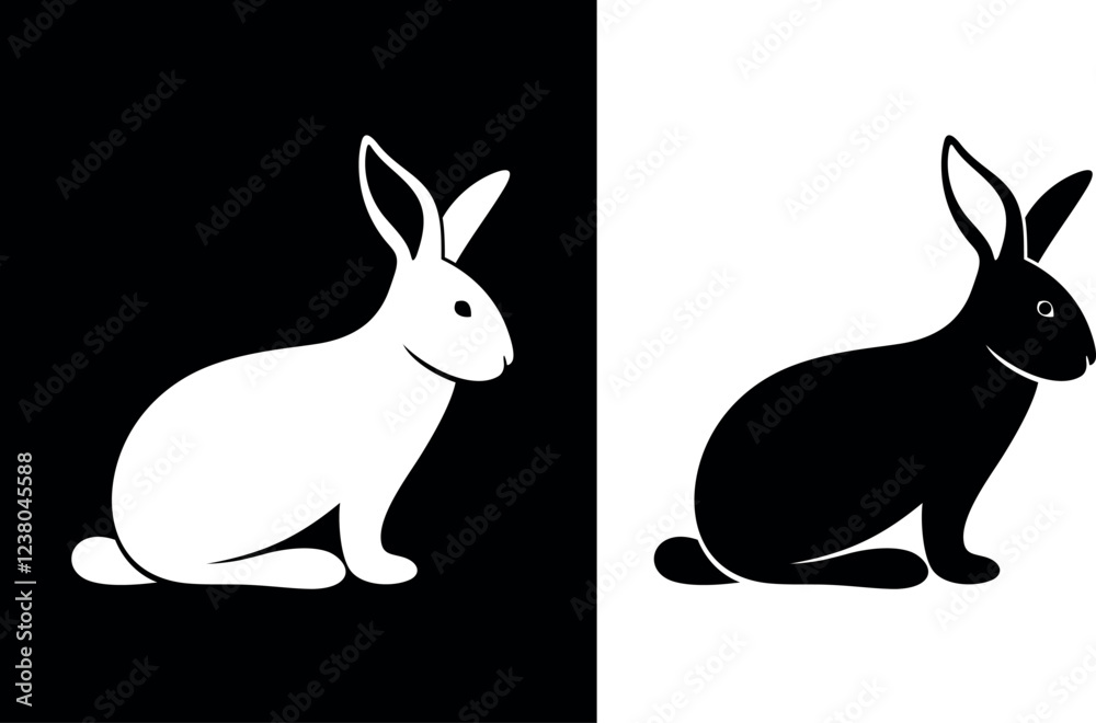 Obraz premium Easter bunny logo. Isolated Easter bunny on white background