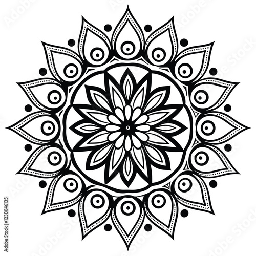 MANDALA DESIGN BLACK AND WHITE COLORE