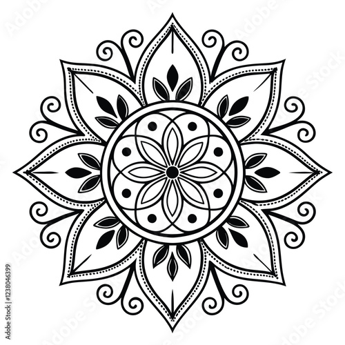 MANDALA DESIGN BLACK AND WHITE COLORE