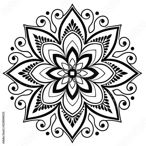 MANDALA DESIGN BLACK AND WHITE COLORE