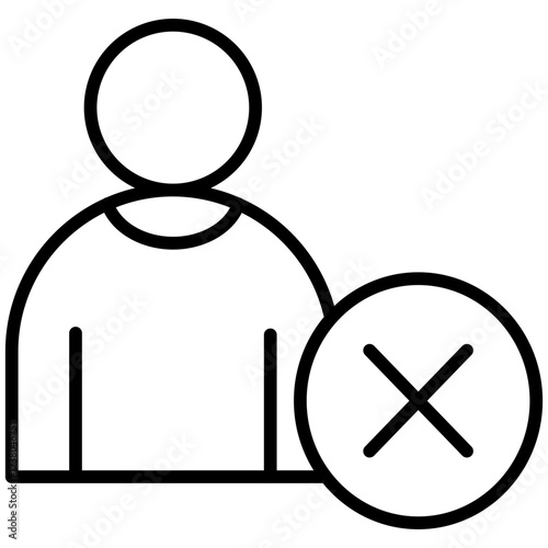 Denial Line Icon Style