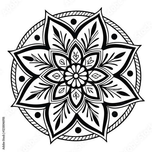 MANDALA DESIGN BLACK AND WHITE COLORE