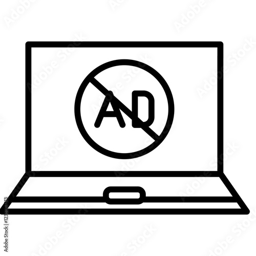 AD Blocker Line Icon Style
