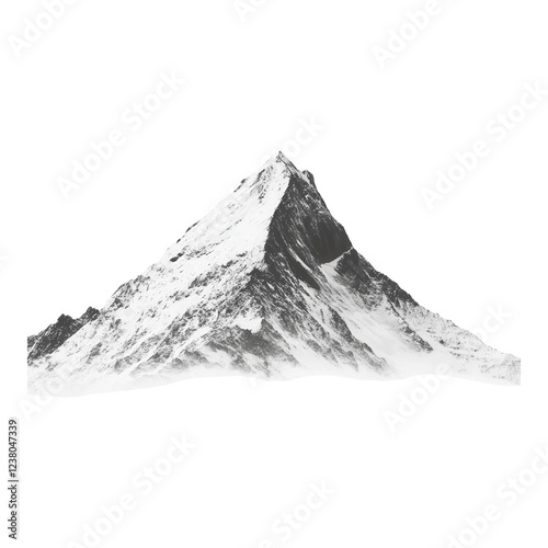 Obraz na płótnie Minimalist Mountain Peak Silhouette, sleek design, transparent background, ideal for logos, digital art, and modern decor elements w salonie