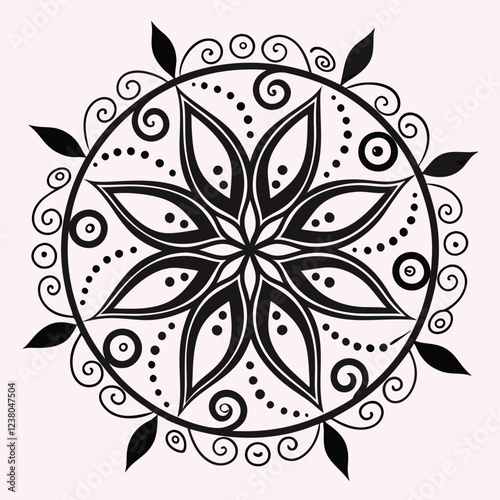 MANDALA DESIGN BLACK AND WHITE COLORE