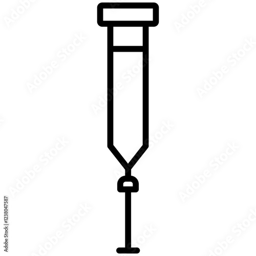 Crutch Line Icon Style