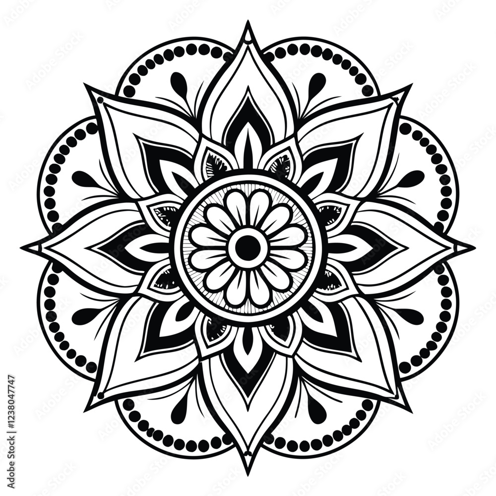 MANDALA DESIGN BLACK AND WHITE COLORE MANDALA DESIGN BLACK AND WHITE COLORE
