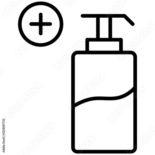 Hand Sanitizer Line Icon Style