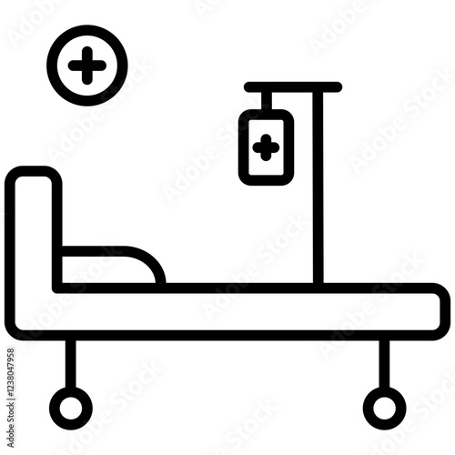 Stretcher Line Icon Style