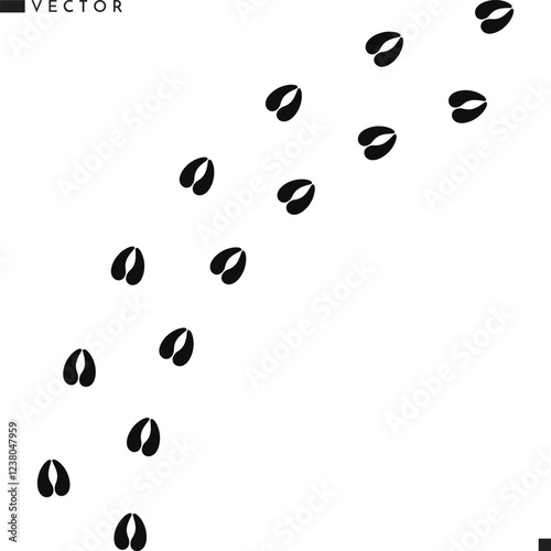 Giraffe footprint vector illustration. Wild animal track 