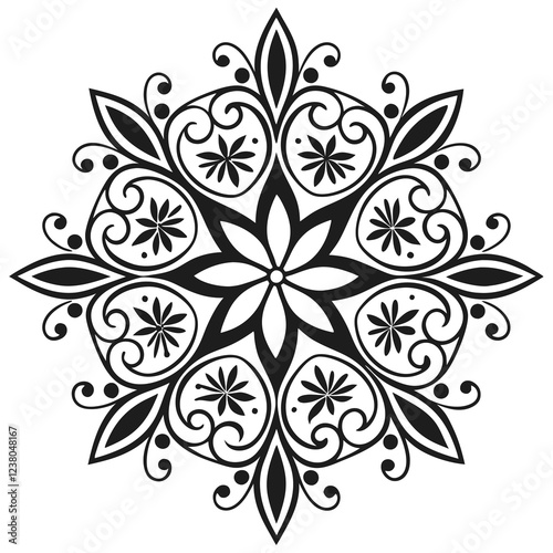 MANDALA DESIGN BLACK AND WHITE COLORE