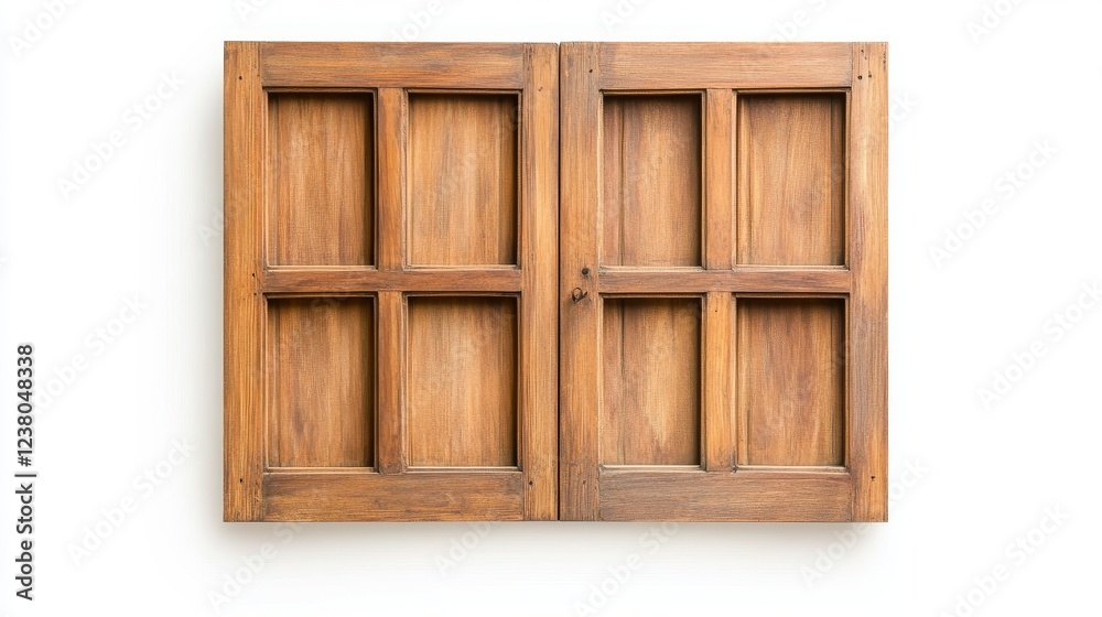 Rustic Wooden Screen Door with Perforated Design and Natural Texture Rustic Wooden Screen Door with Perforated Design and Natural Texture