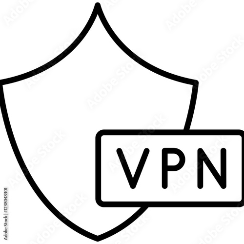Vpn Line Icon Style