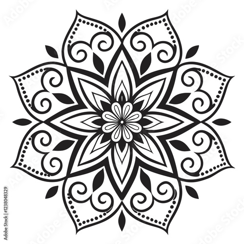 MANDALA DESIGN BLACK AND WHITE COLORE