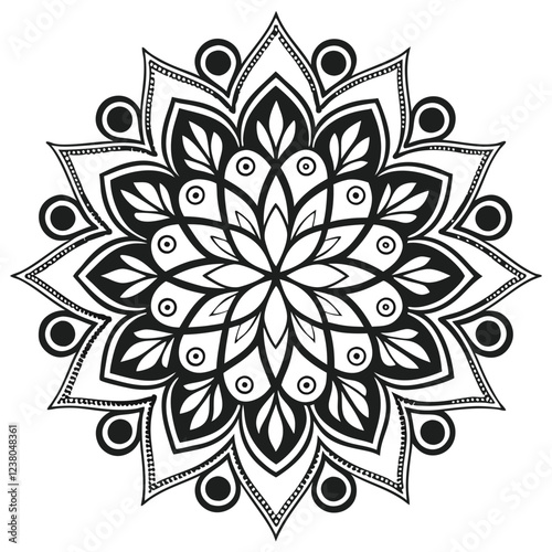 MANDALA DESIGN BLACK AND WHITE COLORE
