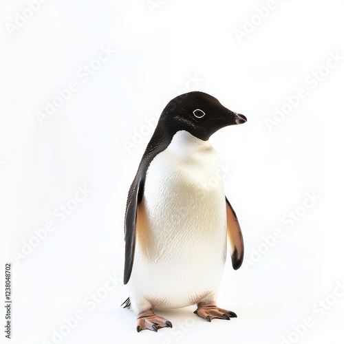 Adelie Penguin isolated on white background for wildlife marketing campaigns photo