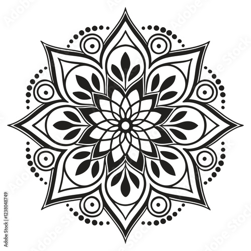 MANDALA DESIGN BLACK AND WHITE COLORE