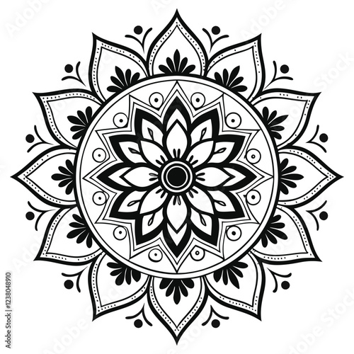 MANDALA DESIGN BLACK AND WHITE COLORE