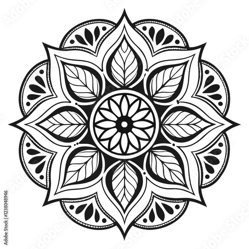 MANDALA DESIGN BLACK AND WHITE COLORE