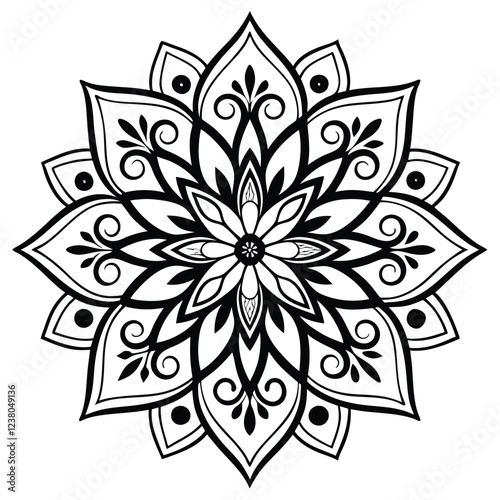 MANDALA DESIGN BLACK AND WHITE COLORE