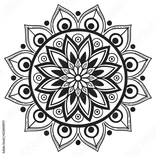 MANDALA DESIGN BLACK AND WHITE COLORE