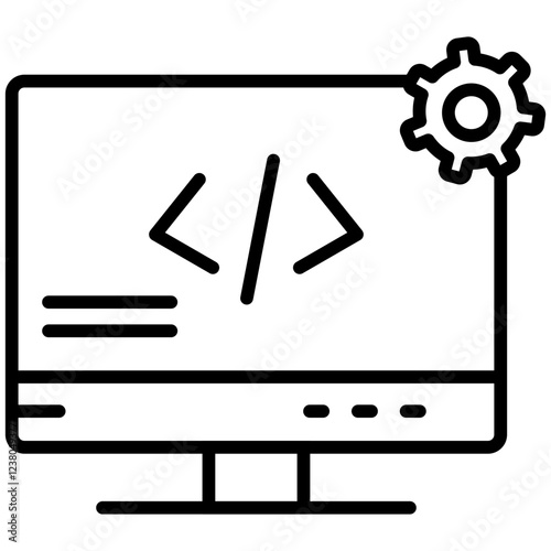 Web Development Line Icon Style