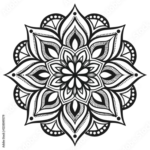 MANDALA DESIGN BLACK AND WHITE COLORE