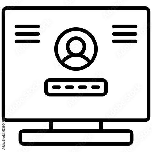 Browser Login Line Icon Style
