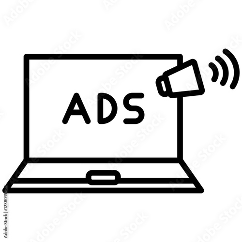 Online Ads Line Icon Style