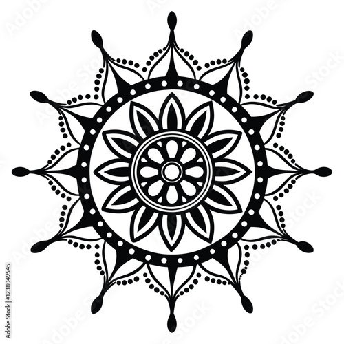 MANDALA DESIGN BLACK AND WHITE COLORE
