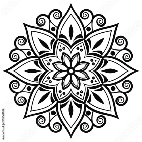 MANDALA DESIGN BLACK AND WHITE COLORE