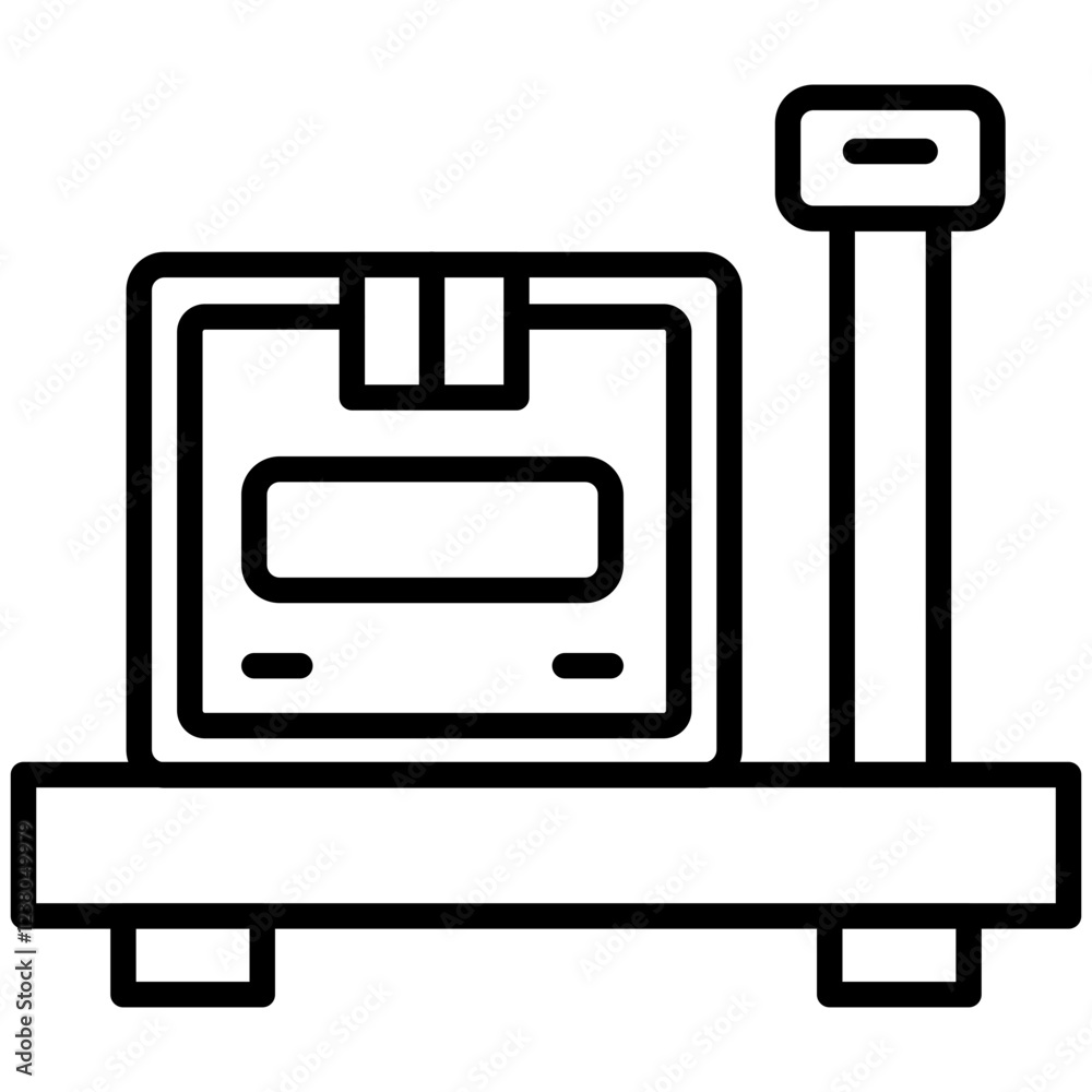Parcel Weight Line Icon Style Parcel Weight Line Icon Style