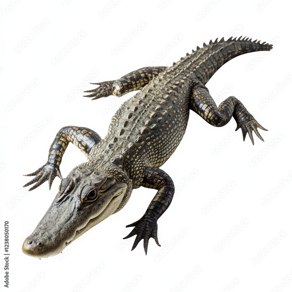 Fototapeta premium Caiman on White Background