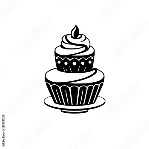 Double Delight Cupcake: A decadent treat, perfect for birthdays or any special occasion. This image showcases a delicious cupcake with creamy frosting, ideal for bakeries and dessert lovers.