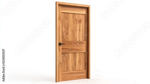 Minimalist Wooden Door Design with Frameless Appearance in a Bright Setting