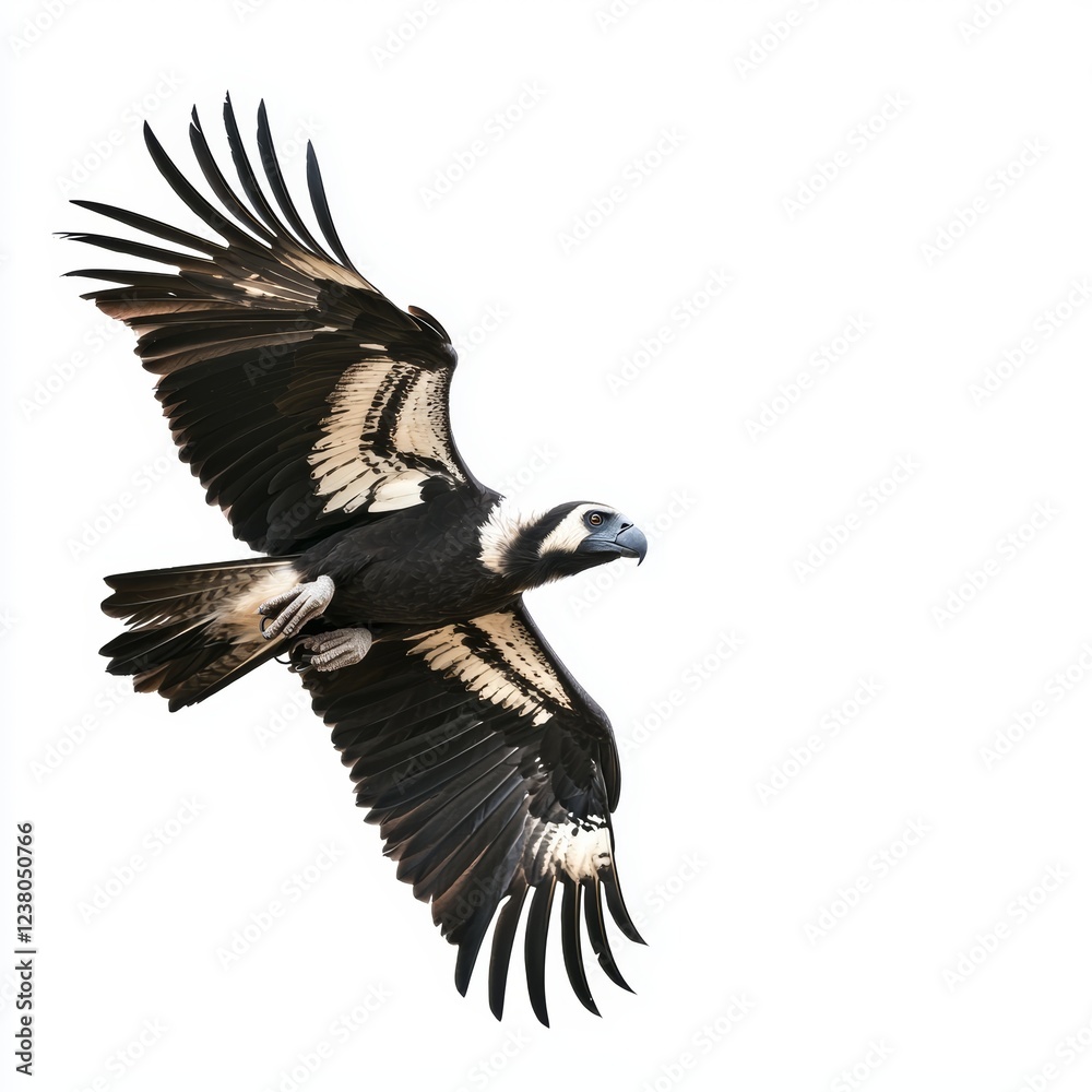 Fototapeta premium Condor in isolation on white background for wildlife and conservation marketing campaigns